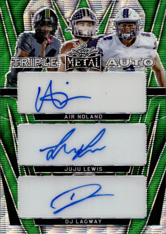2024 Air Noland JuJu Lewis DJ Lagway Leaf Metal TRIPLE AUTO 1/2 Gators Buffalo #TA-10