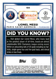 2022-23 Lionel Messi Topps Merlin UEFA Champions #104 AQUA PRISM REFRACTOR PARIS SAINT-GERMAN