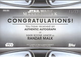 2021 Mark Boone Junior as Ranzar Malk Autograph Topps Star Wars Masterwork #MWA-MBO 76/99 BLUE FOIL AUTO