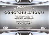 2021 Simon Kassianides as Axe Woves Autograph Topps Star Wars Masterwork #MWA-SK AUTO 1