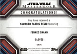 2022 Fennec Shand Topps Masterwork SOURCED FABRIC COSTUME RELIC CR-FS