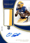 2019 Qadree Ollison Panini Immaculate Collegiate GOLD ROOKIE PATCH JERSEY AUTO 22/25 Pitt Panthers #141
