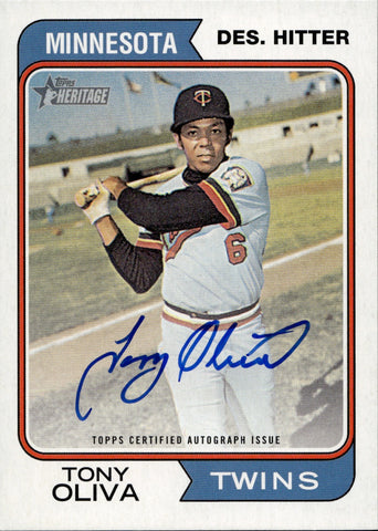 2023 Tony Oliva Topps Heritage 1974 REAL ONE AUTO Minnesota Twins #74RO-TO