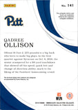 2019 Qadree Ollison Panini Immaculate Collegiate GOLD ROOKIE PATCH JERSEY AUTO 22/25 Pitt Panthers #141