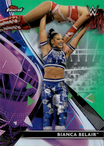 2021 Bianca Belair Topps Finest WWE GREEN REFRACTOR 38/99 #45 Smack Down