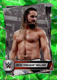 2025 Seth "Freakin" Rollins Topps Chrome Sapphire Edition GREEN REFRACTOR 75/75 #5 Monday Night Raw