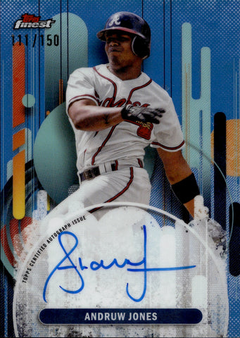2025 Andruw Jones Topps Finest BLUE REFRACTOR AUTO 111/150 AUTOGRAPH #FA-AJO Atlanta Braves