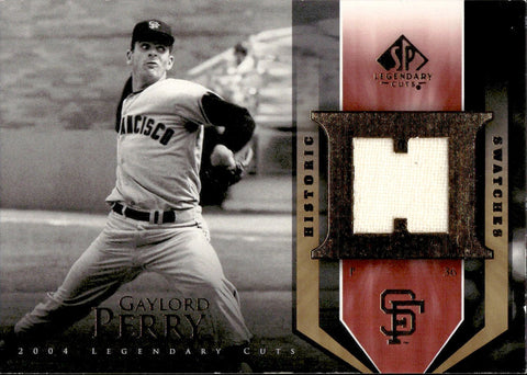 2004 Gaylor Perry Upper Deck SP Legendary Cuts HISTORIC SWATCHES JERSEY RELIC #HS-GP San Francisco Giants HOF