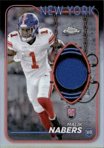 2024 Malik Nabers Topps Chrome ROOKIE JERSEY RELIC RC #CRR-MN New York Giants