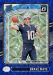 2024 Drake Maye Donruss Optic BLUE SCOPE RATED ROOKIE RC #229 New England Patriots