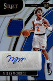 2021-22 Miles McBride Panini Select ROOKIE HOLO SILVER JERSEY AUTO 006/199 AUTOGRAPH RELIC #RJ-MMB New York Knicks