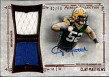 2014 Clay Matthews Topps Museum Collection DUAL JERSEY AUTO 42/50 AUTOGRAPH RELIC #SSDRA-CM Green Bay Packers