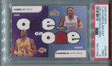 2008-09 Kobe Bryant Carmelo Anthony SkyBox ONE ON ONE DUAL JERSEY RELIC PSA 9 #OO-BA Lakers Nuggets 7356