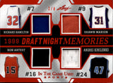 2024 Richard Hamilton Shawn Marion Ron Artest Andrei Kirilenko Leaf In the Game Used RED FOIL DRAFT NIGHT MEMORIES QUAD JERSEY 1/4 RELIC #DNM-7 Pistons Suns Bulls Jazz