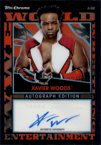 2021 Xavier Woods Topps Chrome Slam Attax WWE BLACK REFRACTOR AUTO 45/50 AUTOGRAPH #A-XW Monday Night Raw