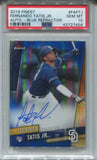 2019 Fernando Tatis Jr. Topps Finest BLUE REFRACTOR ROOKIE AUTO 071/150 AUTOGRAPH RC PSA 10 #FA-FTJ San Diego Padres 7456