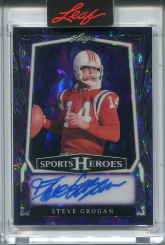 2025 Steve Grogan Leaf Sports Heroes PURPLE ICE AUTO 04/15 AUTOGRAPH #BA-SG1 New England Patriots