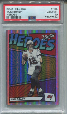 2022 Tom Brady Panini Prestige HEROES PSA 10 #H15 Tampa Bay Buccaneers 7394