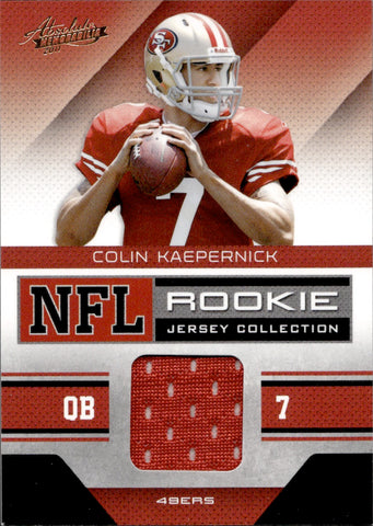 2011 Colin Kaepernick Panini Absolute ROOKIE JERSEY RELIC RC #10 San Francisco 49ers