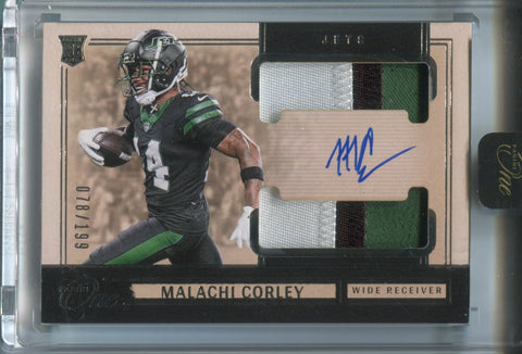2024 Malachi Corley Panini One ROOKIE DUAL PATCH AUTO 078/199 AUTOGRAPH RELIC #40 New York Jets