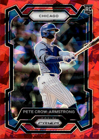 2024 Pete Crow-Armstrong Panini Prizm RED ICE ROOKIE Chicago Cubs #203