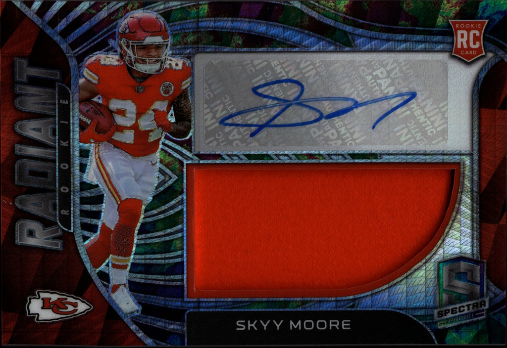 2022 Skyy Moore Panini Spectra ROOKIE CELESTIAL RADIANT JERSEY AUTO 25