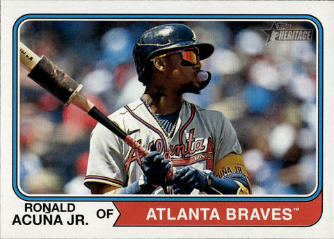 2023 Ronald Acuna Jr. Topps Heritage SP IMAGE VARIATION #183 Atlanta Braves