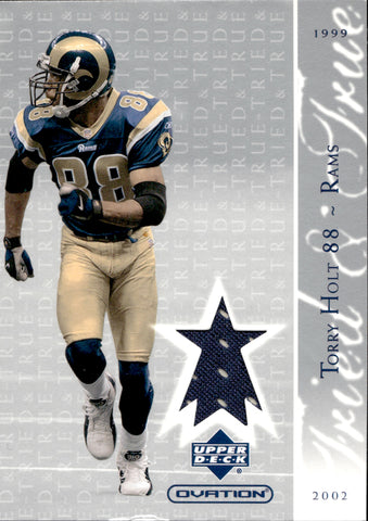 2002 Torry Holt Upper Deck Ovation TRIED & TRUE JERSEY RELIC #TT-TH St. Louis Rams