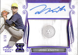 2023 Josh Knoth Leaf Trinity PURPLE ROOKIE BUTTON AUTO 08/10 AUTOGRAPH RELIC RC #PA-JK1 Milwaukee Brewers