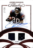 2025 Andre Johnson Panini Flawless RUBY RED FOIL DUAL JERSEY AUTO 17/20 AUTOGRAPH RELIC #GUMS-AJN Houston Texans