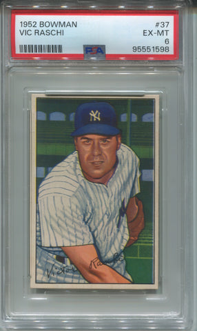 1952 Vic Raschi Bowman PSA 6 #37 New York Yankees 1598