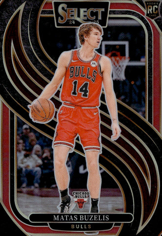 2024-25 Matas Buzelis Panini Select ROOKIE MAROON PREMIER LEVEL 095/175 RC #166 Chicago Bulls