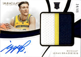 2019 Ignas Brazdeikis Panini Immaculate ROOKIE PATCH AUTO 24/49 AUTOGRAPH RELIC RC #109 New York Knicks