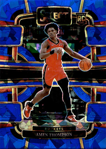 2023-24 Amen Thompson Panini Select BLUE ICE CONCOURSE ROOKIE RC #96 Houston Rockets