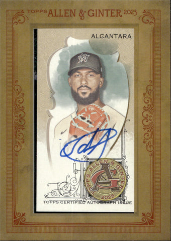 2023 Sandy Alcantara Topps Allen & Ginter MINI FRAMED AUTO AUTOGRAPH #MA-SA Miami Marlins