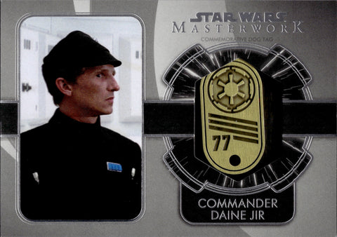 2020 Commander Daine Jir Topps Star Wars Masterwork COMMEMORATIVE DOG TAG 59/99 MEDALLION #DT-ED