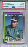 1990 Rickey Henderson Topps PSA 8 #450 Oakland A's HOF 9380