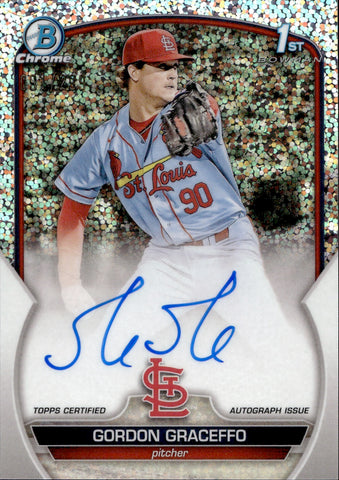 2023 Gordon Graceffo Bowman Chrome PROSPECT 1ST BOWMAN SPECKLE REFRACTOR AUTO 091/299 AUTOGRAPH #CPA-GGO St. Louis Cardinals