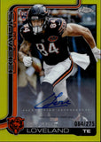 2025 Colston Loveland Topps Chrome YELLOW REFRACTOR ROOKIE VARIATION AUTO 064/275 AUTOGRAPH RC #RA-CL Chicago Bears