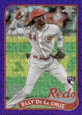 2024 Elly De La Cruz Topps Chrome SILVER PACK PURPLE MOJO ROOKIE 40/75 RC #T89C-83 Cincinnati Reds