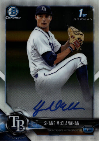 2018 Shane McClanahan Bowman Chrome 1ST BOWMAN AUTO AUTOGRAPH #CDA-SM Tampa Bay Rays