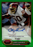 2024 Chris Samuels Topps Chrome GREEN REFRACTOR AUTO 95/99 AUTOGRAPH #TCA-CSA Washington Redskins