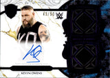 2025 Kevin Owens Topps Royalty WWE PURPLE FOIL REGALIA RELIC DUAL SHIRT AUTO 43/50 AUTOGRAPH RELIC #RES-KOW Friday Night Smackdown