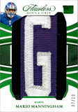 2025 Mario Manningham Panini Flawless DOWN & DIRTY EMERALD GREEN NAMEPLATE LETTER "G" 07/10 RELIC #20 New York Giants