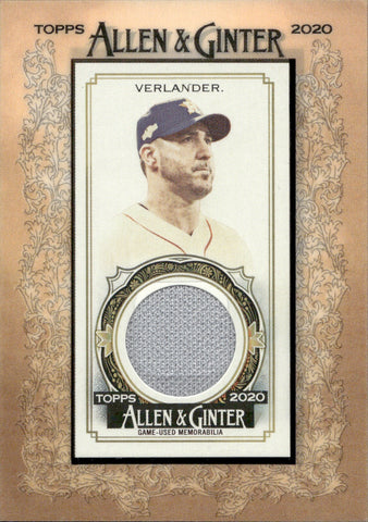 2020 Justin Verlander Topps Allen & Ginter FRAMED MINI JERSEY RELIC #MFR-JV Houston Astros