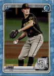 2020 Justin Lange Chrome Draft 1ST BOWMAN SKY BLUE REFRACTOR #BD-99 San Diego Padres