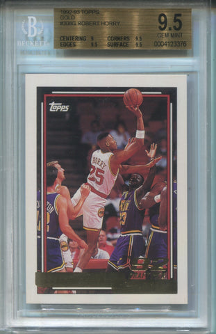 1992-93 Robert Horry Topps GOLD BGS 9.5 #308G Houston Rockets 3376