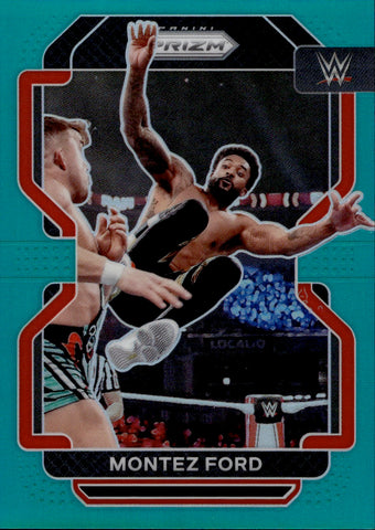 2022 Montez Ford Panini Prizm AQUA 05/49 #125 Monday Night Raw