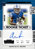 2021 Amon-Ra St. Brown Panini Contenders ROOKIE TICKET AUTO AUTOGRAPH #131 Detroit Lions