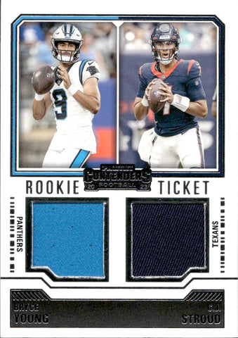 2023 C.J. Stroud Bryce Young Panini Contenders DUAL ROOKIE TICKET JERSEY RELIC RC #DS-1 Houston Texans Carolina Panthers